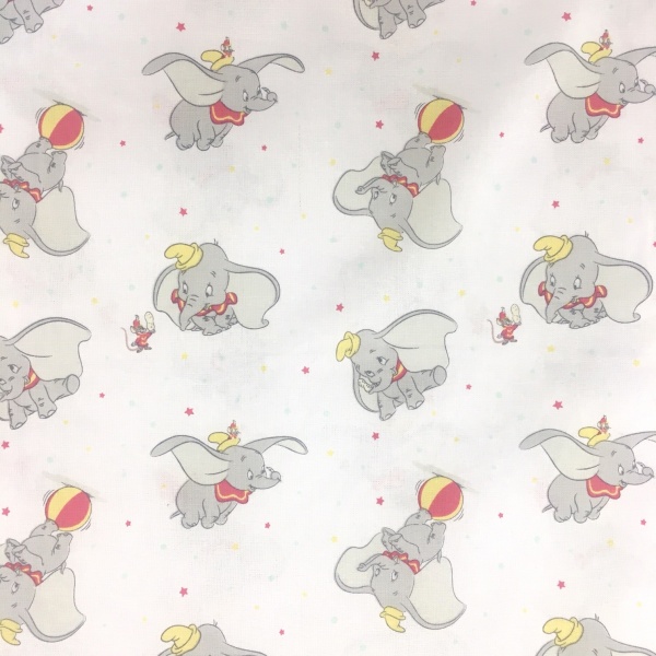 Character 100% Cotton DUMBO ON WHITE